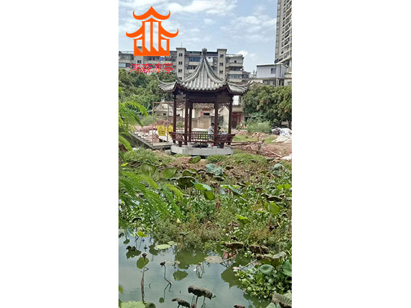 六角古建涼亭